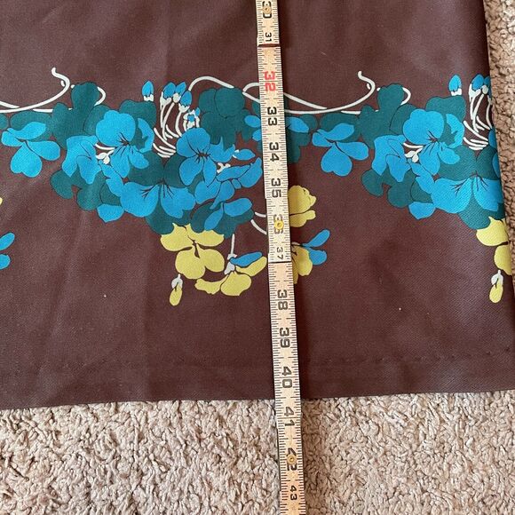 Vintage Boho Dress Size Medium Floral Brown Blue Off Shoulder 70s Retro Hippie - Picture 16 of 16